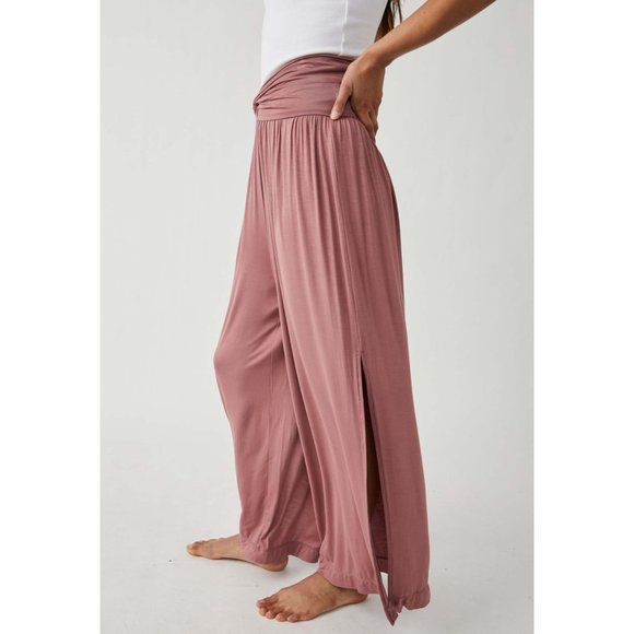 🎉LAST CHANCE🎉 NWT FP Movement Just Breathe Wide Leg / Mauve Merlot - Picture 3 of 7